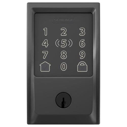 Schlage Lock Company BE499CEN622 Encode Plus Smart WiFi Deadbolt Lock, Century Trim, Matte Black