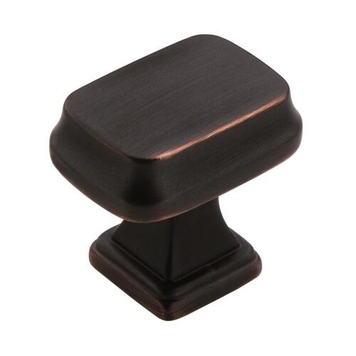 1-1/4" (32 mm) Revitalize Rectangular Cabinet Knob Oil Rubbed Bronze Finish