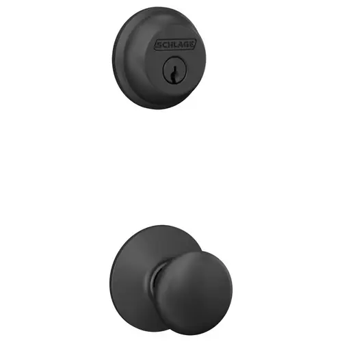 FB50 V PLY 622 Deadbolt and Knobset, Mechanical Lock, Knob Handle, Round Design, Matte Black, Yes, Grade 1 Grade