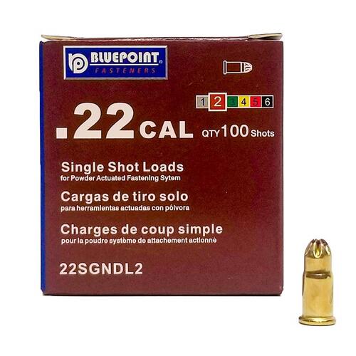 Low Velocity Single Shot Load, 0.22 Caliber, Power Level: #2, Brown Code, 1-Load - pack of 100