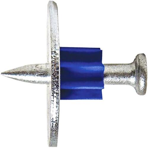 BLUE POINT FASTENING PDW25-25F10 Drive Pin with Washer .300" D X 1" L Steel Flat Head