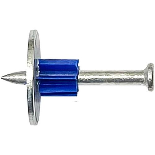 BLUE POINT FASTENING PDW25-32F10 Drive Pin with Washer .300" D X 1-1/4" L Steel Flat Head