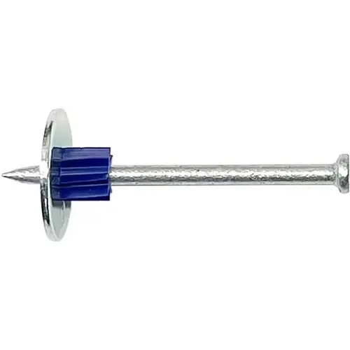 BLUE POINT FASTENING PDW25-63F10 Drive Pin with Washer .300" D X 2-1/2" L Steel Flat Head