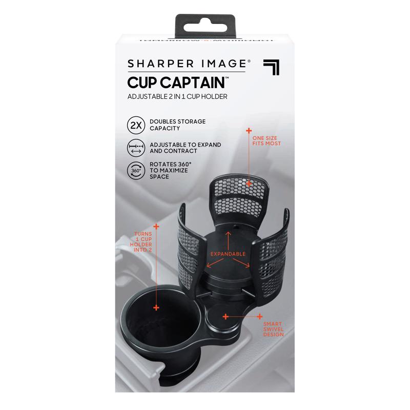 ALLSTAR MARKETING GROUP LLC CUP01006 Cup Captain Adjustable 2 in 1 Cup Holder, As Seen On TV Black