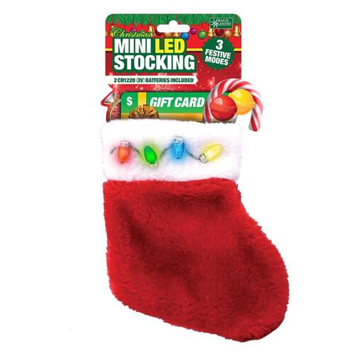 Shawshank LEDz 702064-XCP12 Christmas Stocking Scorpion Master LED Multicolored Mini Gift Card 7" Multicolored - pack of 12