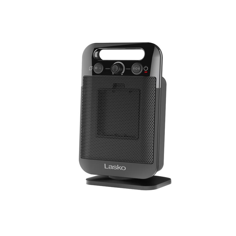 Lasko CD12100 Oscillating Personal Tabletop Ceramic Space Heater, Adjustable Thermostat, Black