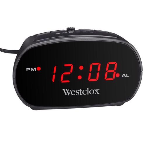 Westclox 71043 70044A Alarm Clock, LED Display, Black Case