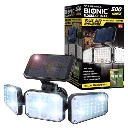 Bell + Howell 8523 Bionic Solar Flood Light with Motion Sensor, 120 -Lamp, Integrated LED Lamp, Daylight Light, 500