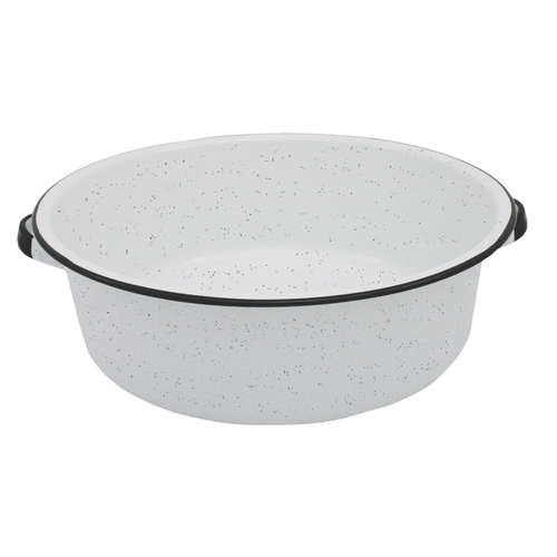 Granite Ware 34709 F6416-4 Dish Pan with Handle, 15 qt Volume, Steel, White