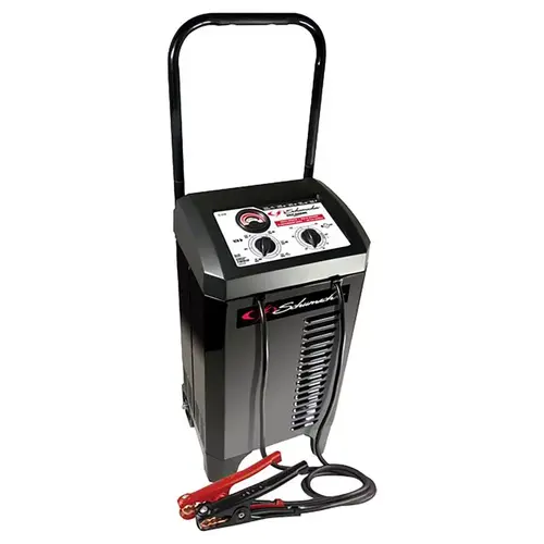 Manual Battery Charger, 6/12 V Output, 10 A Charge, 200 A Engine Start Black