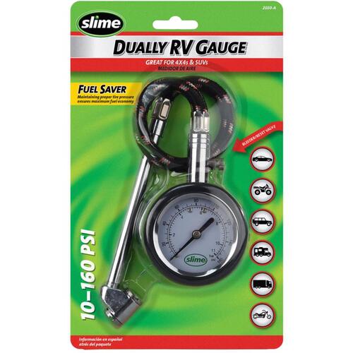 RV Gauge, Dual Head, 10-160 PSI