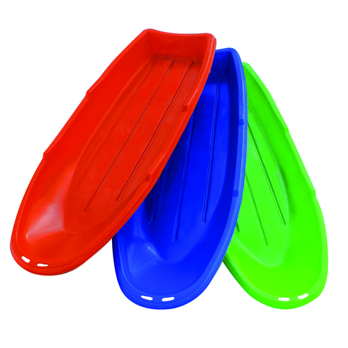Winter Lightning Toboggan, Flexible, 4-Years Old and Up Capacity, Plastic, Blue/Lime Green/Orange - pack of 12