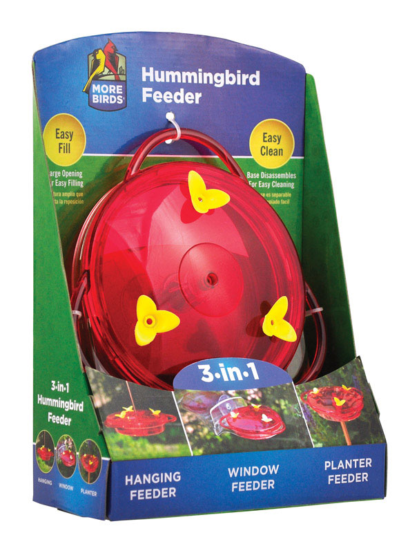 Classic Brands 30 Nectar Feeder Hummingbird Plastic 3 ports Red