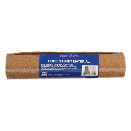 Gasket Material, Cork, 1/8 x 12 x 36-In. Brown