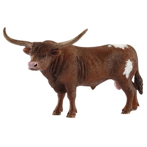 Schleich-S 13866 Texas Longhorn Bull Toy Farm World Plastic Brown/White Brown/White