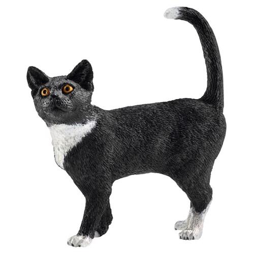 Standing Cat Toy Farm World Plastic Black/White Black/White