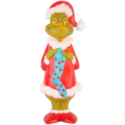 Gemmy 880191 Blow Mold Incandescent White Grinch with Stocking 24"