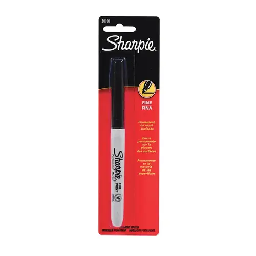 Permanent Marker Pen, Black - pack of 6