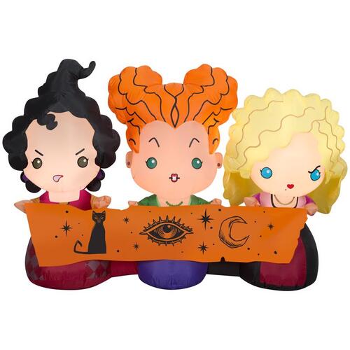 Inflatable Airblown 3.5 ft. LED Prelit Hocus Pocus Sanderson Sisters w/Banner