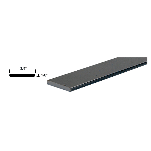 Black 3/4" Aluminum Flat Bar Extrusion 12' Long- Canada Only
