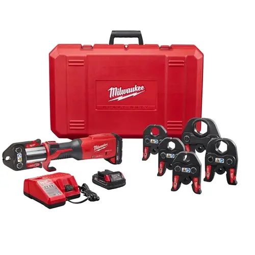 M18 18-Volt Lithium-Ion Brushless Cordless FORCE LOGIC Press Tool Kit with 1/2 in. - 2 in. Jaws Kit (6-Jaws Included) Black/Red