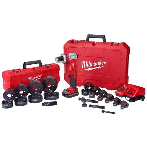 M18 18-Volt Lithium-Ion 1/2 in. to 4 in. Force Logic 6-Ton Cordless Knockout Tool Kit with Die Set, One 2.0Ah Batteries