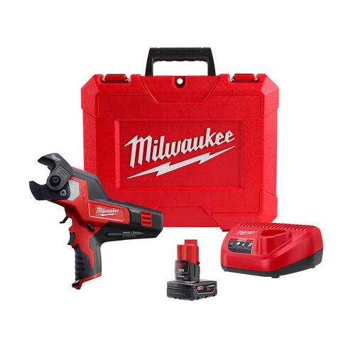 Milwaukee 2472-21XC M12 12-Volt Lithium-Ion Cordless 600 MCM Cable Cutter Kit with One 3.0Ah Battery, Charger and Hard Case