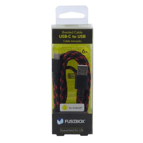 FuseBox 215 1240 FB2 Cable USB-A to USB-C 6 ft. Black Black