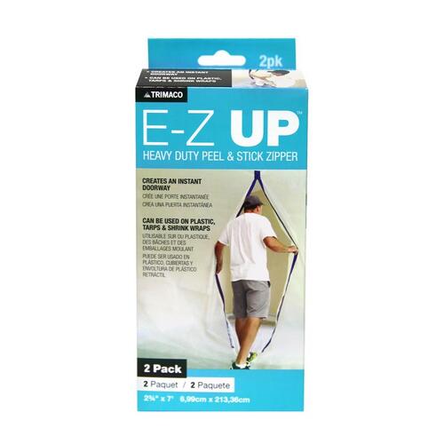 Adhesive Zipper E-Z UP 2-3/4" W X 7 ft. L Plastic