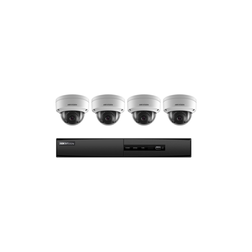 4K Value Express Kit, (1) 4-Channel PoE NVR, (4) 4 MP Outdoor IR Network Turret Cameras
