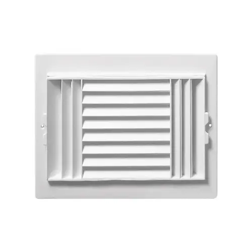 Deflect-o RGC108 Ceiling Register Jordan 10" H X 8" W 3-Way White Plastic White