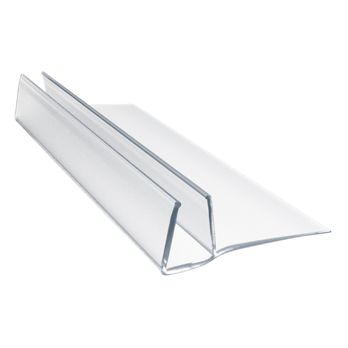 Polycarbonate U-Channel With 1-1/8" Fin For 3/8" Glass Thickness - 18" Stock Length - pack of 25