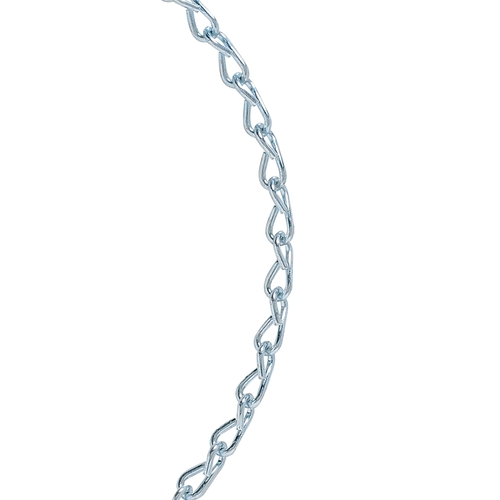 Single Loop Chain, 10 ft L, Low Carbon Steel, Galvanized/Zinc Plated, 10 lb Working Load