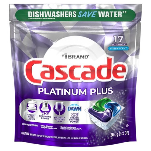 CASCADE 61626 DETERGENT DISHWASHER PACS FRSH - pack of 17
