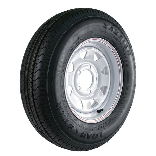Loadstar Karrier Radial Trailer Tire & 5-Hole Custom Spoke Wheel (5/4.5), 175/80R-13 LRC