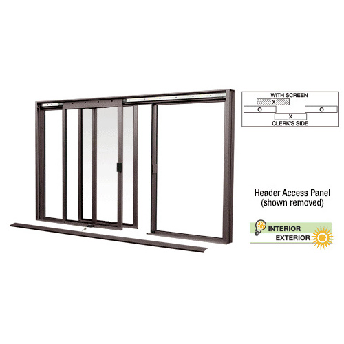 CRL DW2800DU Duranodic Bronze DW Series Manual Deluxe Sliding Service Window OXO with Screen
