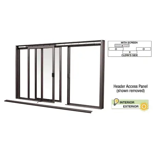 CRL DW2800DU Duranodic Bronze DW Series Manual Deluxe Sliding Service Window OXO with Screen