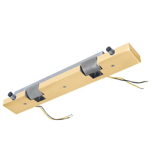 Satin Brass Electric Strike Keeper for Double Stile Doors - Fail Secure