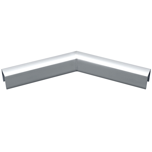 Polished Stainless 11 Gauge 135 Degree Horizontal Corner for 1/2" Glass Crisp Corner Cap Rail