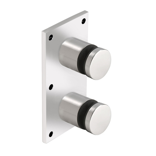 316 Polished Stainless Steel Standard 2" Glass Rail Standoff Fitting with Mounting Plate