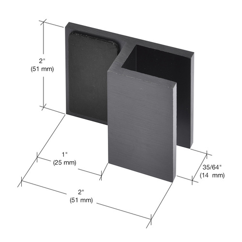 Oil Rubbed Bronze Square Door Stop for 1/2" Glass