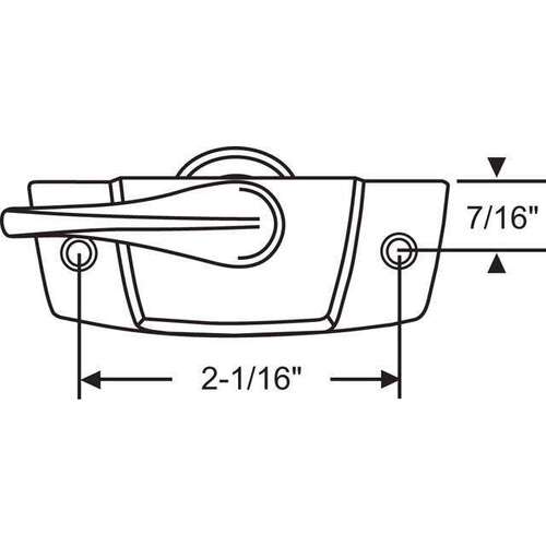 ALMOND SASH LOCK- 2-1/16" C-C