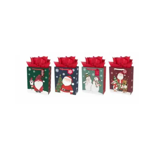 Large Christmas Gift Bag, Assorted Folk Designs