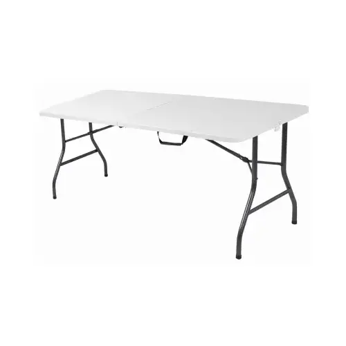 6-Ft. Deluxe Folding Table, White Resin Top, 30 x 72 In.