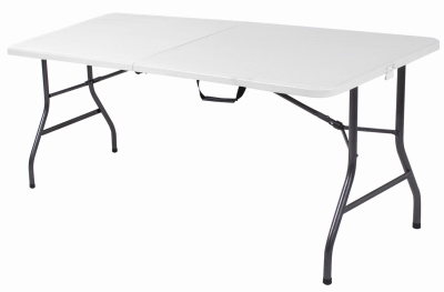 DOREL HOME FURNISHINGS 14-678-WSP2TV 6-Ft. Deluxe Folding Table, White Resin Top, 30 x 72 In.