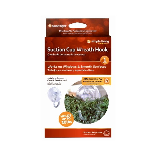 SIMPLE LIVING SOLUTIONS LLC 713001 Suction Cup/Wreath Hook
