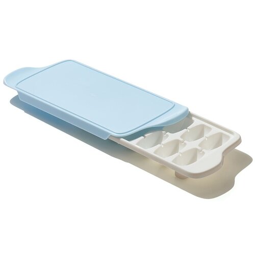 Cube Tray, 14 -Compartment, Plastic, Blue/White, 12.2 in L, 5.6 in W, 1-3/4 in Thick