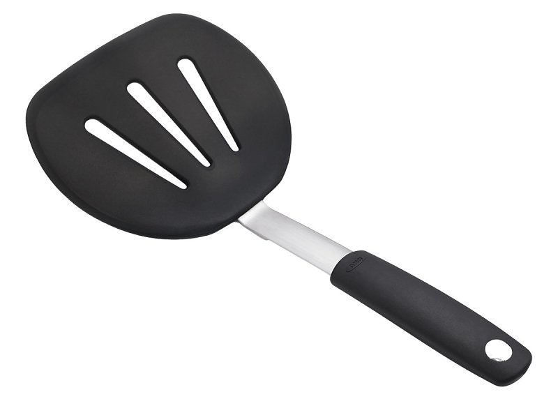 OXO 1071533 Pancake Turner, 6 in W Blade, 12 in OAL, Silicone Blade, Black/Silver