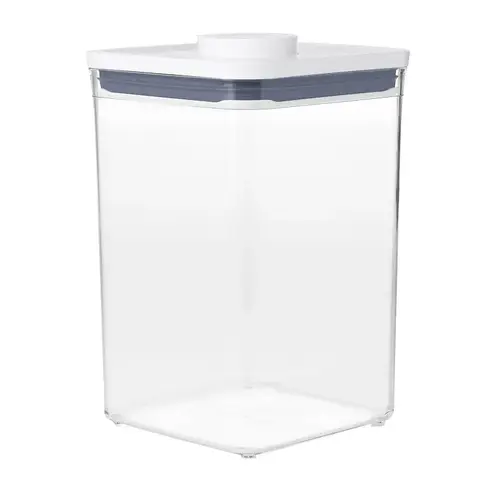 POP Food Container, 4.4 qt Capacity, Plastic, Clear, 6-1/2 in L, 6-1/2 in W, 9-1/2 in H