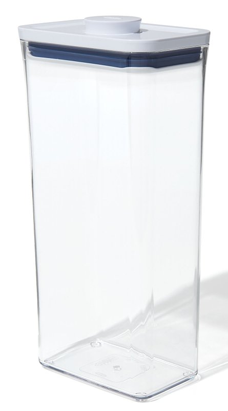 OXO 11234400 POP Food Container, 3.7 qt Capacity, Plastic, Clear, 6-1/2 in L, 4.3 in W, 12.6 in H